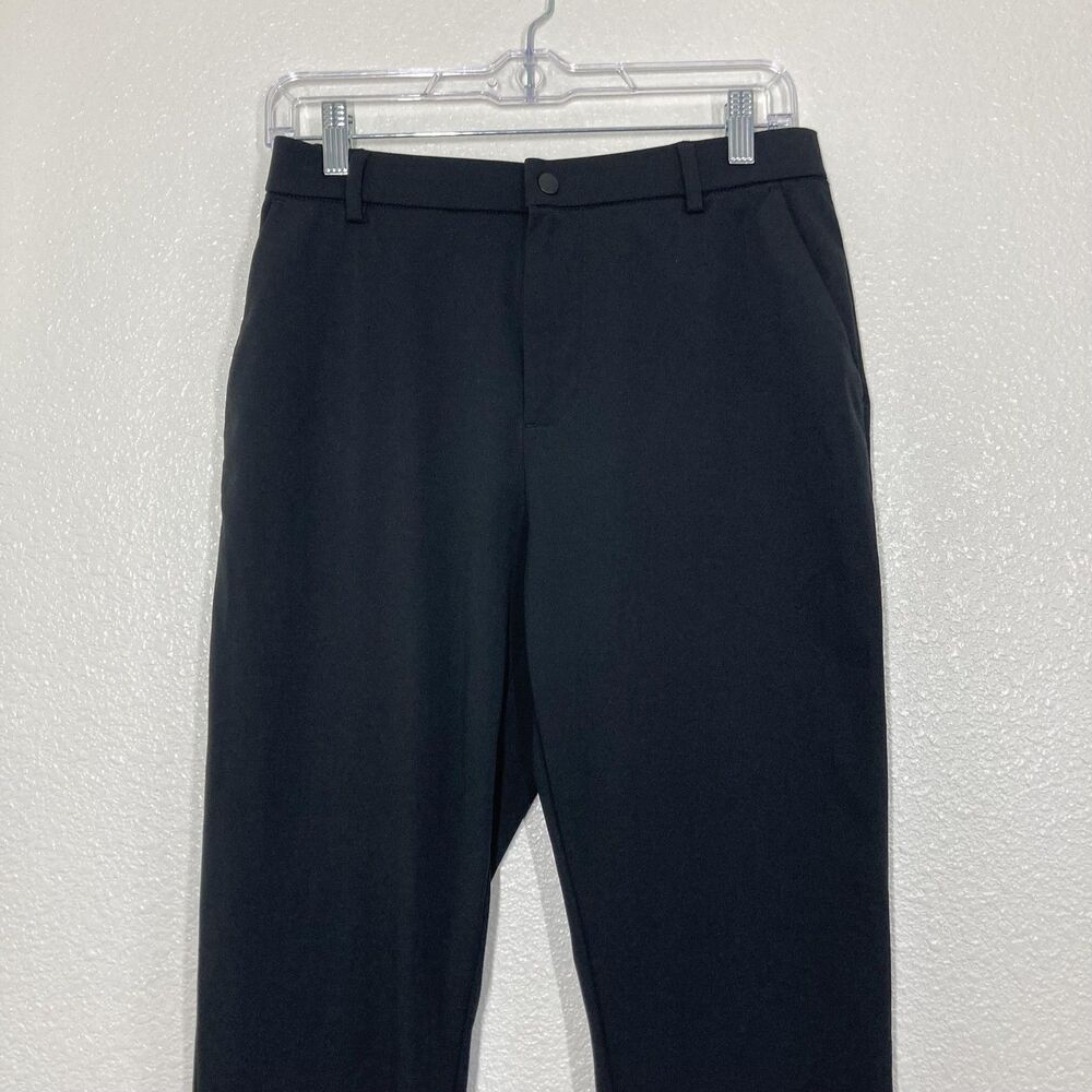 Bearbottom Pants Mens Medium Black Polyester Slim Fit Chino Elastic Waist Casual - Picture 2 of 12